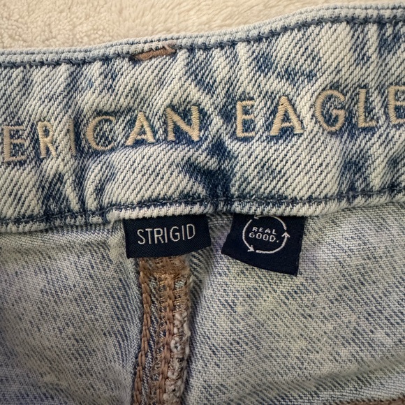 AE Light Blue Distressed Denim Shorts - Picture 3 of 4